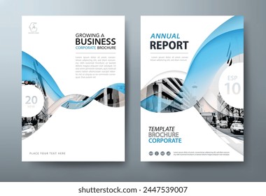 annual report brochure flyer design template, Leaflet cover presentation, book cover Immagine vettoriale stock