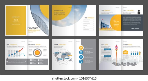 Annual report for company profile & advertising agency brochure, Suitable for professional introduction of the business and aims to inform the audience about its products and services. Stock Vector