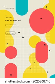 abstract background inspired by memphis style. colorful illustration with geometric shapes. flat  simple design for web page, cover, editorial, advertisement, flyer and sns. vector of eps version 10. ஸ்டாக் வெக்டர்