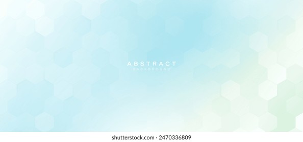 Abstract blue and white hexagon background. Futuristic digital hi-technology banner. Healthcare background. Vector: stockvector