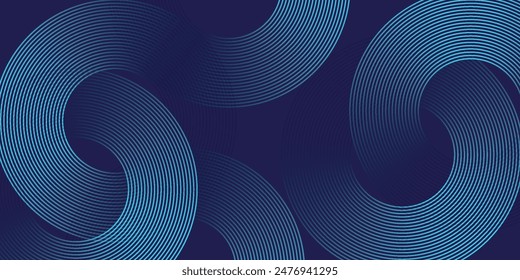 Abstract blue background with blue glowing diagonal geometric lines. Modern shiny blue rounded rectangle lines pattern. Minimalist graphic design. Futuristic technology concept เวกเตอร์สต็อก