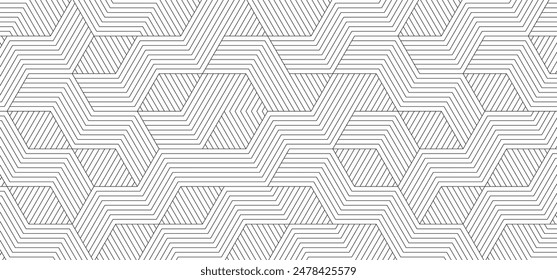 abstract black white stripe line. geometric triangle texture background. hexagon pattern. retro styled concept. เวกเตอร์สต็อก