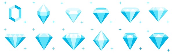 Abstract diamond collection icons. Vector logo Stockvektor