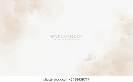Abstract horizontal watercolor background. Neutral light brown colored empty space background illustration, vector de stoc
