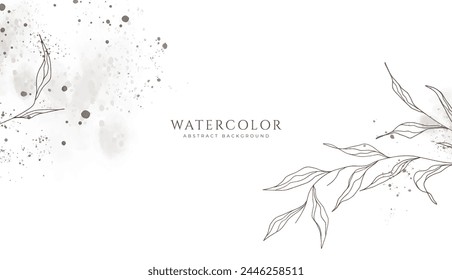 Abstract horizontal watercolor background. Neutral light colored empty space background illustration, vector de stoc