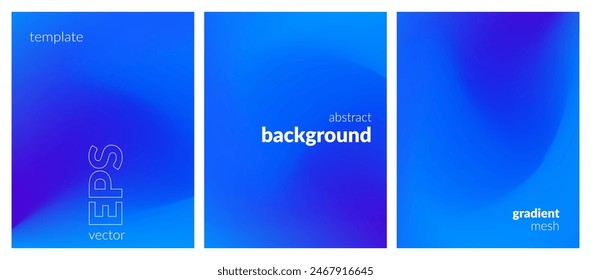 Abstract liquid background set. Gradient mesh. Effect bright color blend. Blurred fluid colorful mix. Modern design template for web covers, ad banners, posters, brochures, flyers. Vector image EPS 库存矢量图