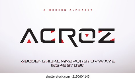 Abstract modern alphabet fonts. Typography sport, technology, fashion, digital, future creative logo font 库存矢量图
