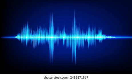 Abstract Sound Wave Blue Digital Frequency wavelength graphic design Vector Illustration  Immagine vettoriale stock