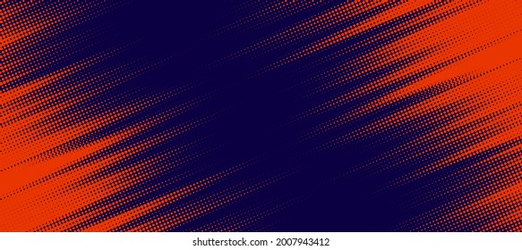 Abstract speed lines style orange color halftone banner design template. Vector illustration. Imagem Vetorial Stock