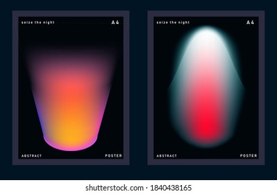 Affiches abstraites avec des néons en dégradé.  : image vectorielle de stock