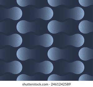 Abstract Water Drops Seamless Pattern Trend Vector Blue Harmony Background. Halftone Art Illustration for Textile Print. Repetitive Graphic Dynamic Movement Abstraction for Wallpaper. Dot Work Texture Stockvektor