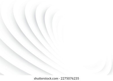 Abstract  white and gray color, modern design stripes background with geometric round shape. Vector illustration. Imagem Vetorial Stock