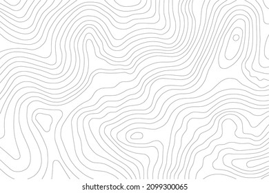 白黒の抽象的な地形の等高線パターンのベクター画像素材
