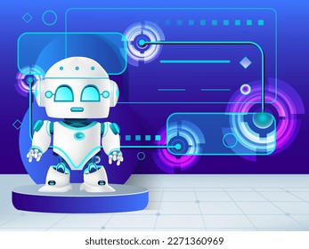 AI robot with a tech background represents the cutting edge of robotic technology, offering unprecedented levels of intelligence, versatility, and adaptability. It has the potential to transform a wid 庫存向量圖