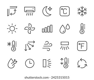 Air Conditioning thin line icons. air conditioning symbols. Air conditioner icon. Vector Stockvektor