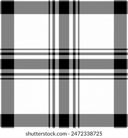 Art seamless background pattern, seasonal vector textile plaid. Dreamy fabric texture check tartan in white and black colors. Vektor Stok