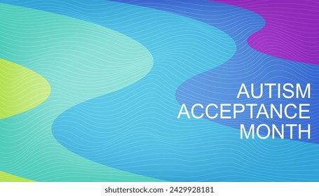 Autism Awareness Month or Autism Acceptance Month greeting banner. World Autism Awareness Day. – Vector có sẵn