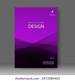 Book cover purple and black shadow modern design. Annual report. Brochure template, catalog. Simple Flyer promotion. magazine. Vector illustration: stockvector