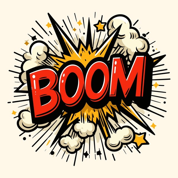 Boom explosion in comic pop art style: stockvector