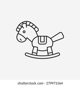 baby toy horse line icon: wektor stockowy