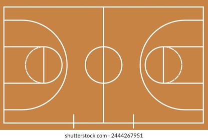 Basketball court top view vector illustration Immagine vettoriale stock