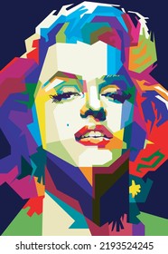 Beauty Marilyn Monroe Pop Art Portrait – Vector báo chí có sẵn