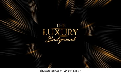 Black and Gold Abstract Luxury Background. Modern Minimal Premium Design Template. Amazing Welcome Invite. Grand Celebration Banner for Birthday and Anniversary. Elegant Decorative Layout Template. : stockvector