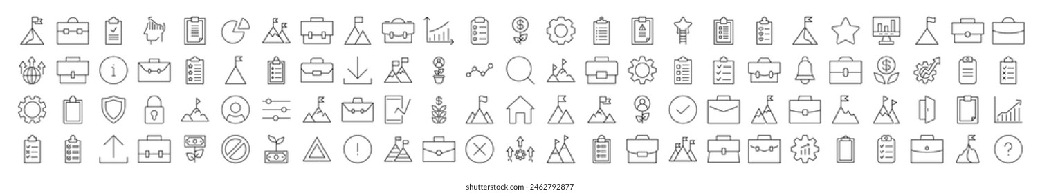 Business Outline Linear Icons of Thin Line. Illustrations for web sites, apps, design, banners and other purposes స్టాక్ వెక్టార్