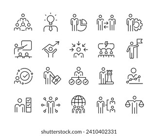 Business People Icons - Vector Line. Editable Stroke.: stockvector