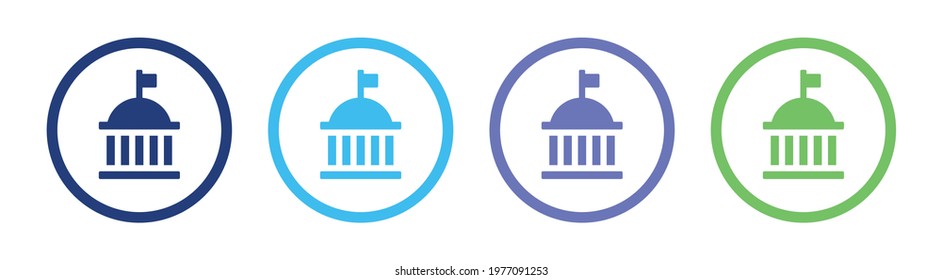 Government icon set, vector illustrationのベクター画像素材