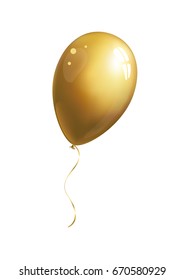 Golden balloon on white background. Vector illustration. स्टॉक वेक्टर