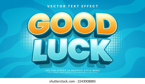 Good luck cartoon editable vector text effect  库存矢量图