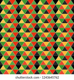 Geometric Triangles Seamless Pattern - Colorful triangle design for Kwanzaa: stockvector
