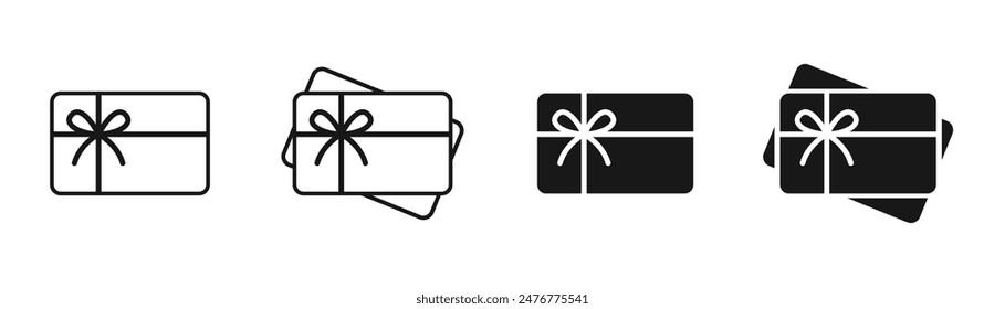 Gift card icon. Gift certificate vector set. Special present sign. - Vector στοκ