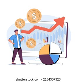 Global economy abstract concept vector illustrations. Financial investments, broker. Stock market and intellectual capital concept. Global business, monetary. World economy growth after covid crash. Immagine vettoriale stock