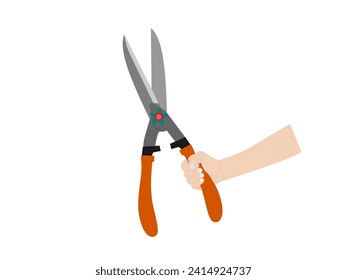 Grass scissors on a white background. Stock-vektor