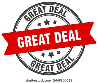 great deal stamp. great deal round sign. label on transparent background: stockvector