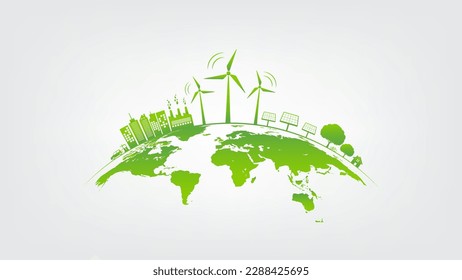 Green city, Earth day, World environment day and sustainable development concept, vector illustration Stock Vector