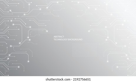 Grey white Abstract technology background, Hi tech digital connect, communication, high technology concept, science, technology background, vector de stoc