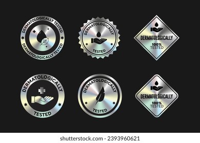 Dermatological tested Free cosmetic packaging icon, stamp, badge, round, seal vector Stockvektorkép