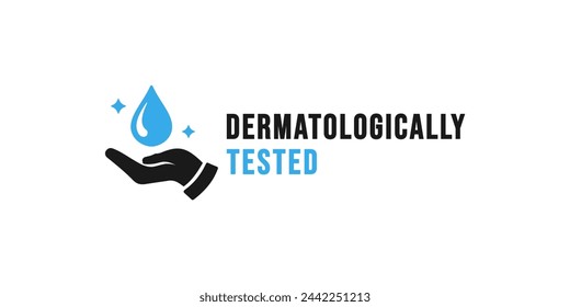 Dermatologically tested logo or Dermatologically tested label vector isolated. Best Dermatologically tested logo for product packaging design element. Dermatologically tested label for packaging. Stockvektorkép