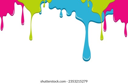 Different colorful drops. vector 3d illustration. paint falling drips vector. nail polish drops downfall. rainbow oil paint glossy drops isolated. multicolor nail varnish drips. paint droplet. 库存矢量图
