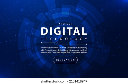 Digital technology banner blue dark background concept with technology light effect, abstract tech, innovation future data, internet network, Ai big data, lines dots connection, illustration vector 庫存向量圖