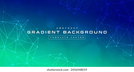 Digital technology speed connect blue green background, cyber nano information, abstract communication, innovation future tech data, internet network connection, Ai big data, line dot illustration - Vector στοκ
