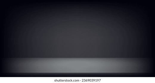 Empty black studio background. Banner for advertise product on website. Vector illustration. 庫存向量圖