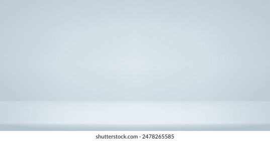 Empty grey room. Grey Background Empty Room Studio with table. Space for selling products on the website. Business backdrop. Vector illustration. Adlı Stok Vektör