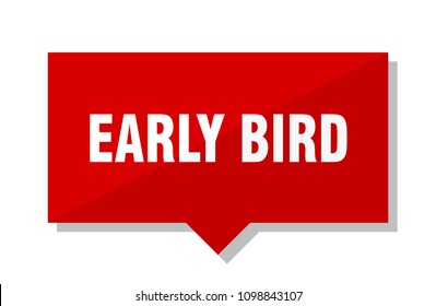 early bird red square price tag Immagine vettoriale stock