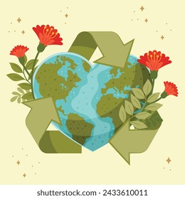 Earth Day Celebration. Happy earth day Background. April 22. Vector illustration design Template for Poster, Banner, Flyer, Card, Post, Cover, Campaign, Event. Save the Earth concept. go green. Stock Vector