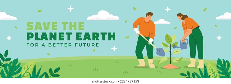 Earth Day. International Mother Earth Day. Happy Earth day concept. Save the Earth concept. 22 April. Environmental problems and environmental protection. Vector illustration. Caring for Nature. Stock Vector