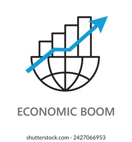 Economic Boom icon. line vector icon on white background. High quality design element. Editable linear style stroke. Vector icon: stockvector